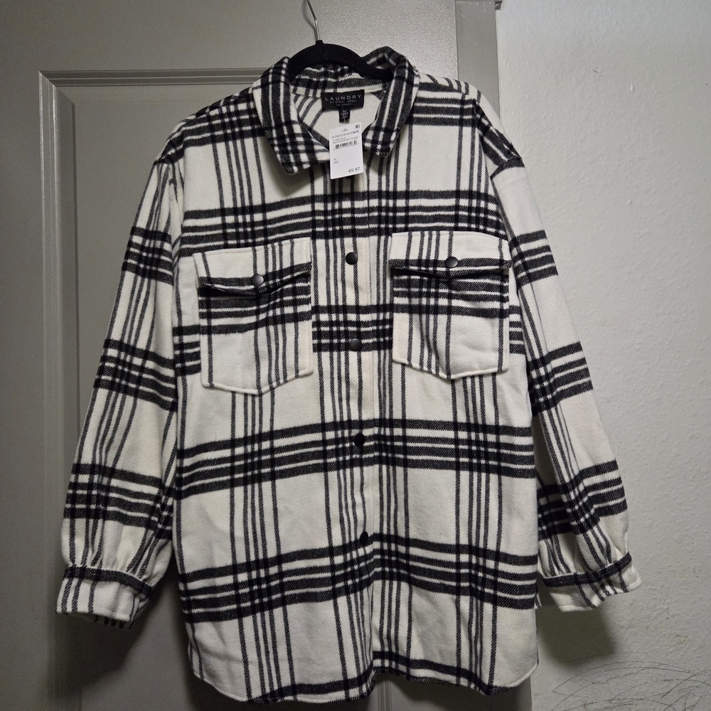 Laundry By Shelli Segal Black and White Plaid Jacket - Picture 1 of 3